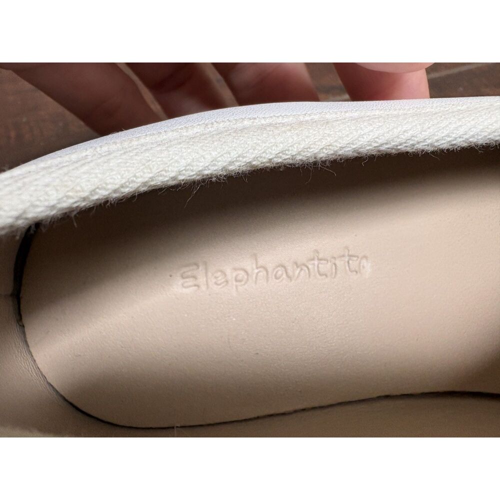 Elephantito White Leather Ballet Flats Bow Chic Girl EU 31 US 1 EUC Formal Dress - Picture 4 of 8